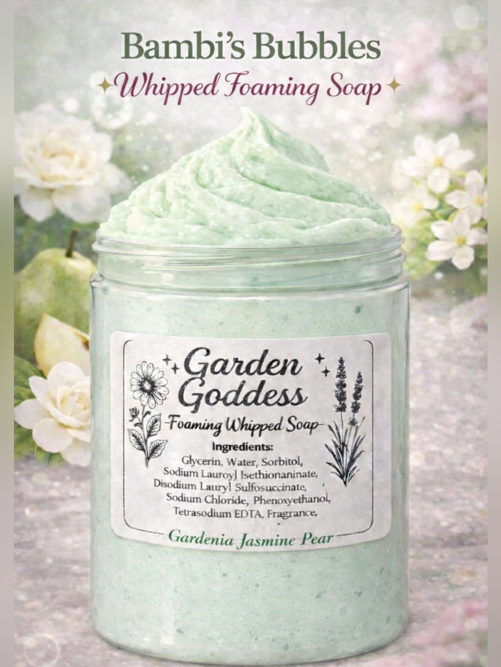 Back In Stock! Hand Crafted Garden Goddess Whipped Foaming Soap 8oz